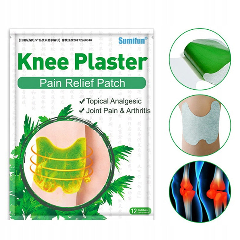 Knee patches Analgesic with WORMWOOD Sumifun 12 pieces. Medical device no