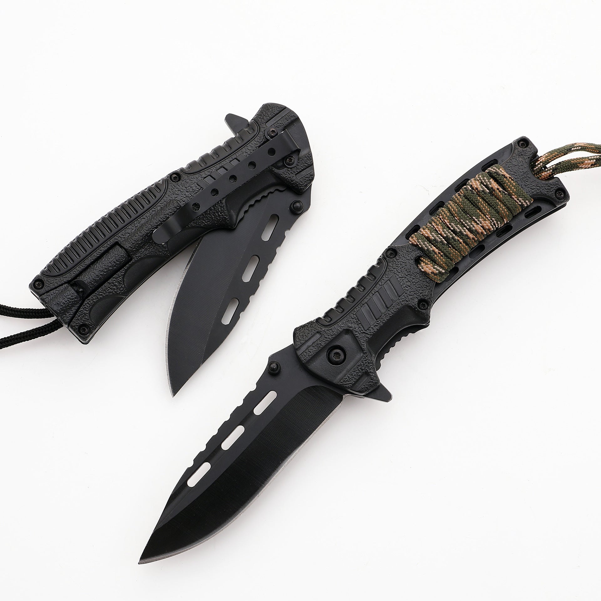 Knife Folding Tactical Chair Paracord Whistle Bushcraft Pocket Knife Sharp Manufacturer code Nóż Taktyczny Składany z Krzesiwem i linką