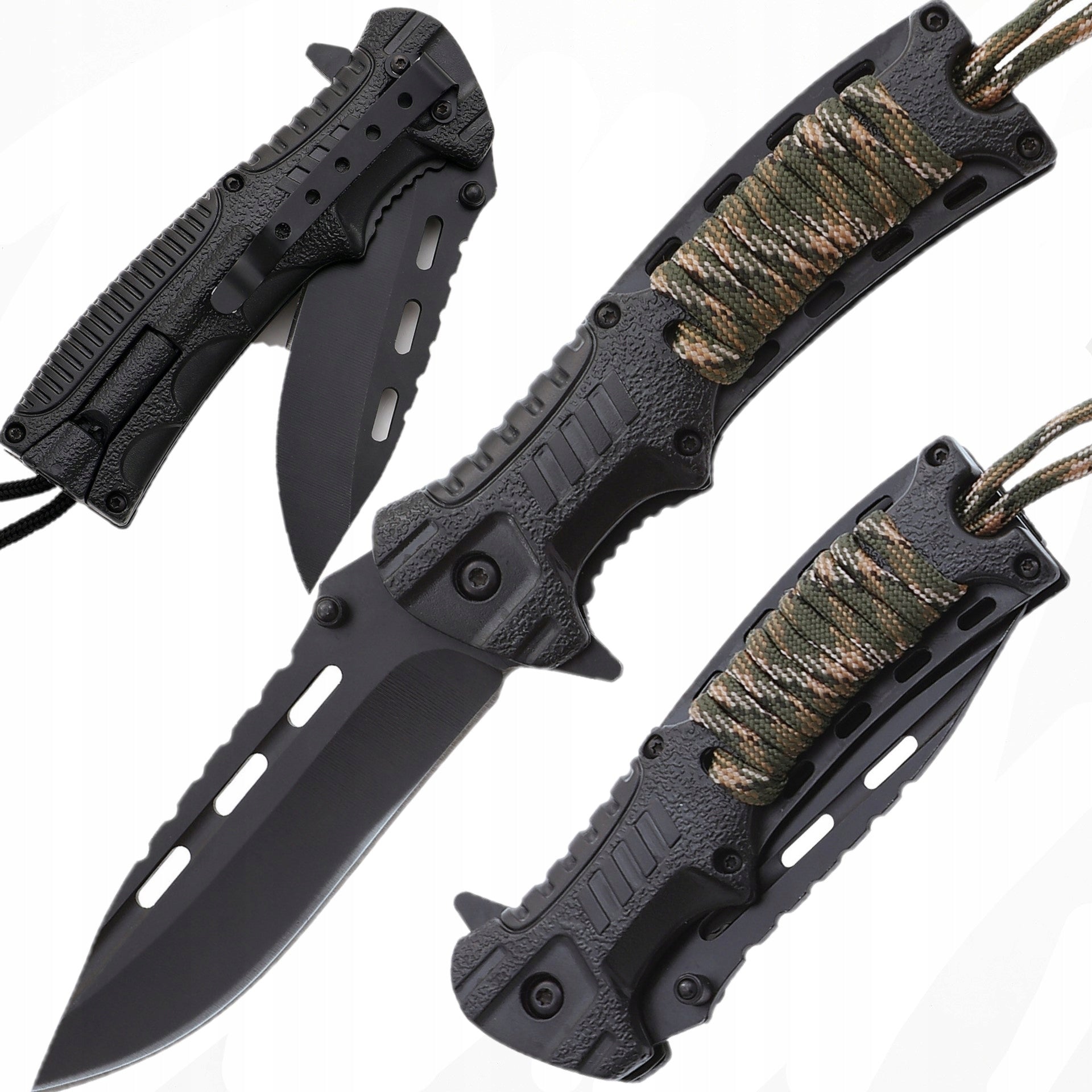 Knife Folding Tactical Chair Paracord Whistle Bushcraft Pocket Knife Sharp