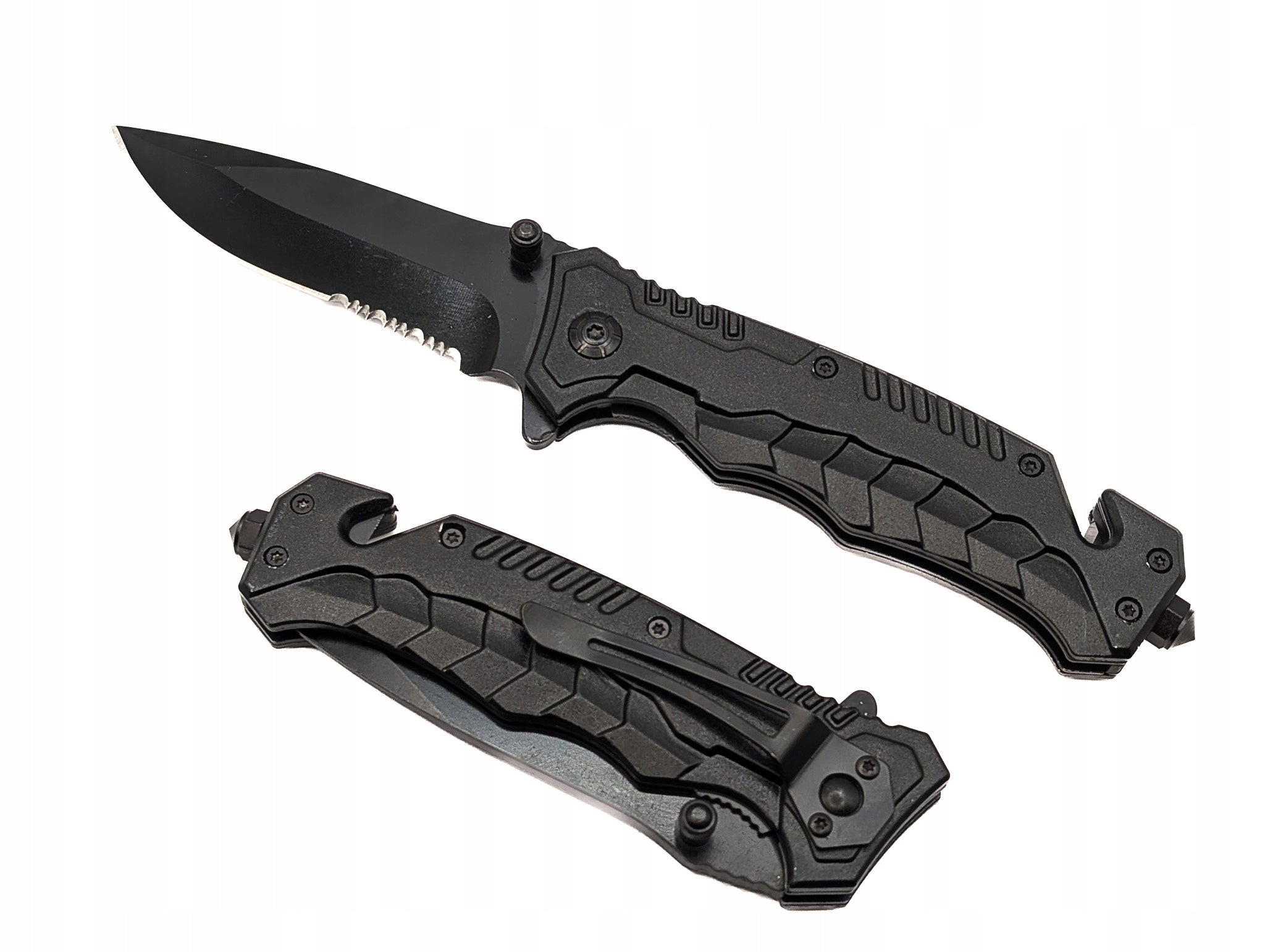 Knife folding rescue pocket knife with punch Manufacturer code NÓŻ-N12