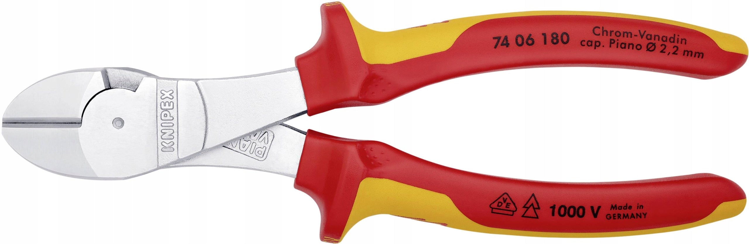 Knipex Reinforced side pliers 7406180 , 180 mm, 64 HRC, VDE 7406180 Manufacturer code 74 06 180