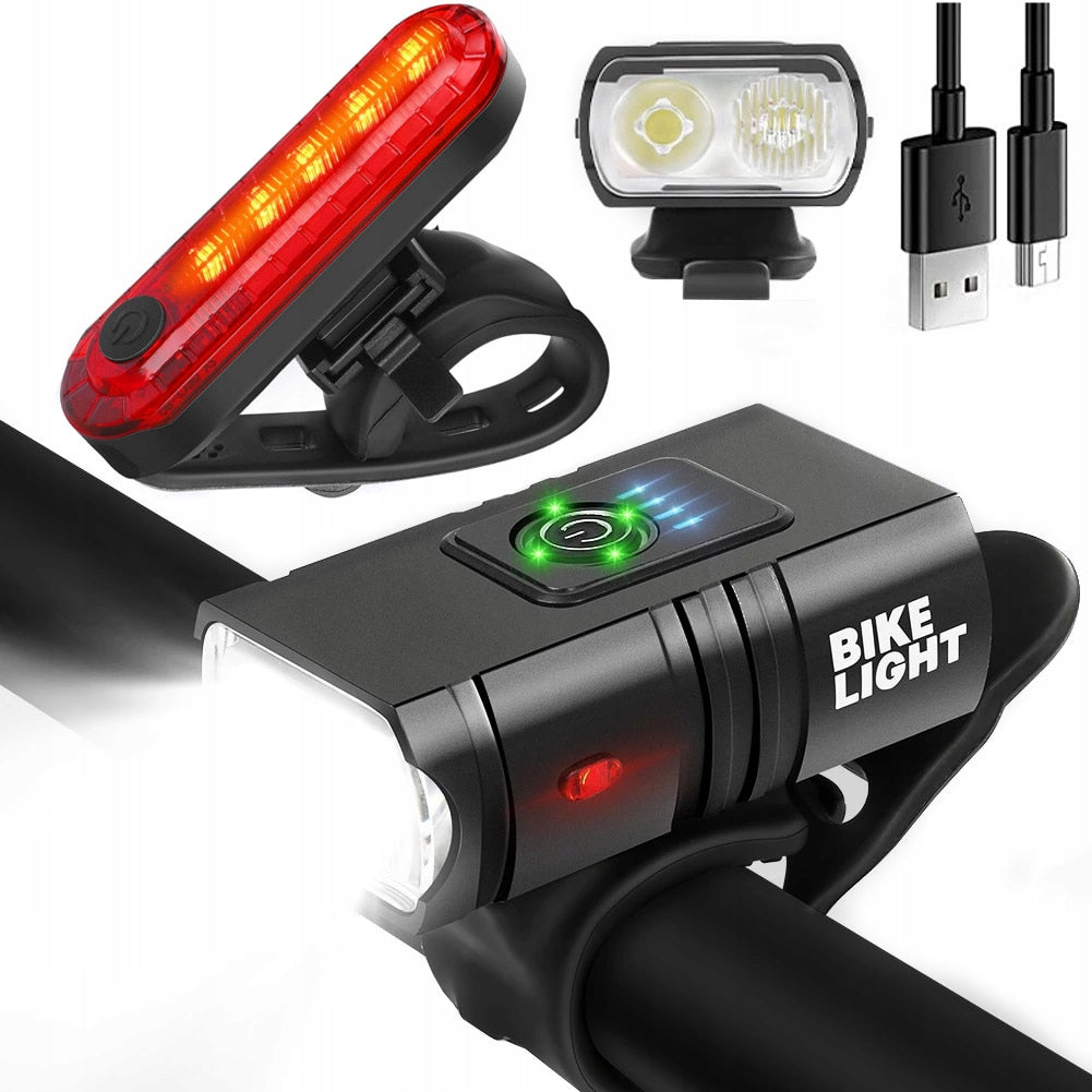Koanni Bike Lighting Kit Black Rechargeable LED 1000 lm 6 Modes