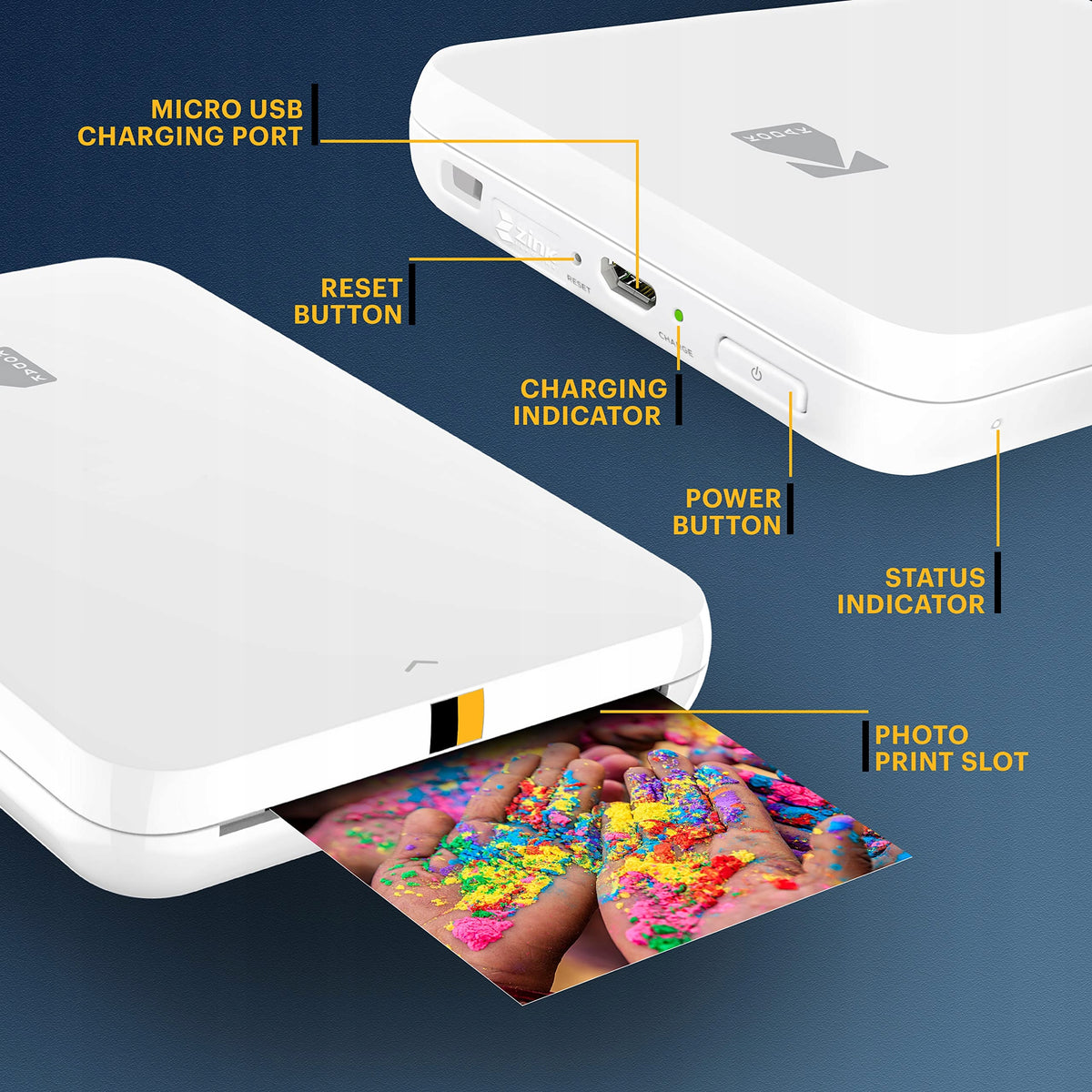 Kodak Step Slim Instant RODMPS20W white 2x3 photo printer Color other
