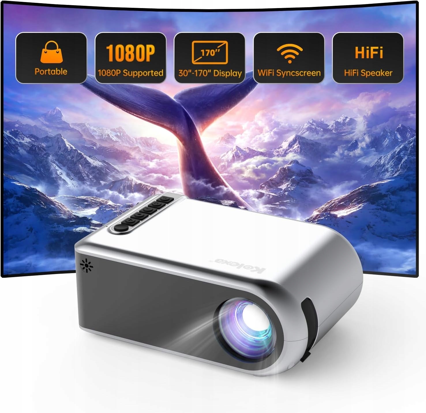 Kolexa VF210 YELLOW HDMI LED Projector for Kids Brand no brand
