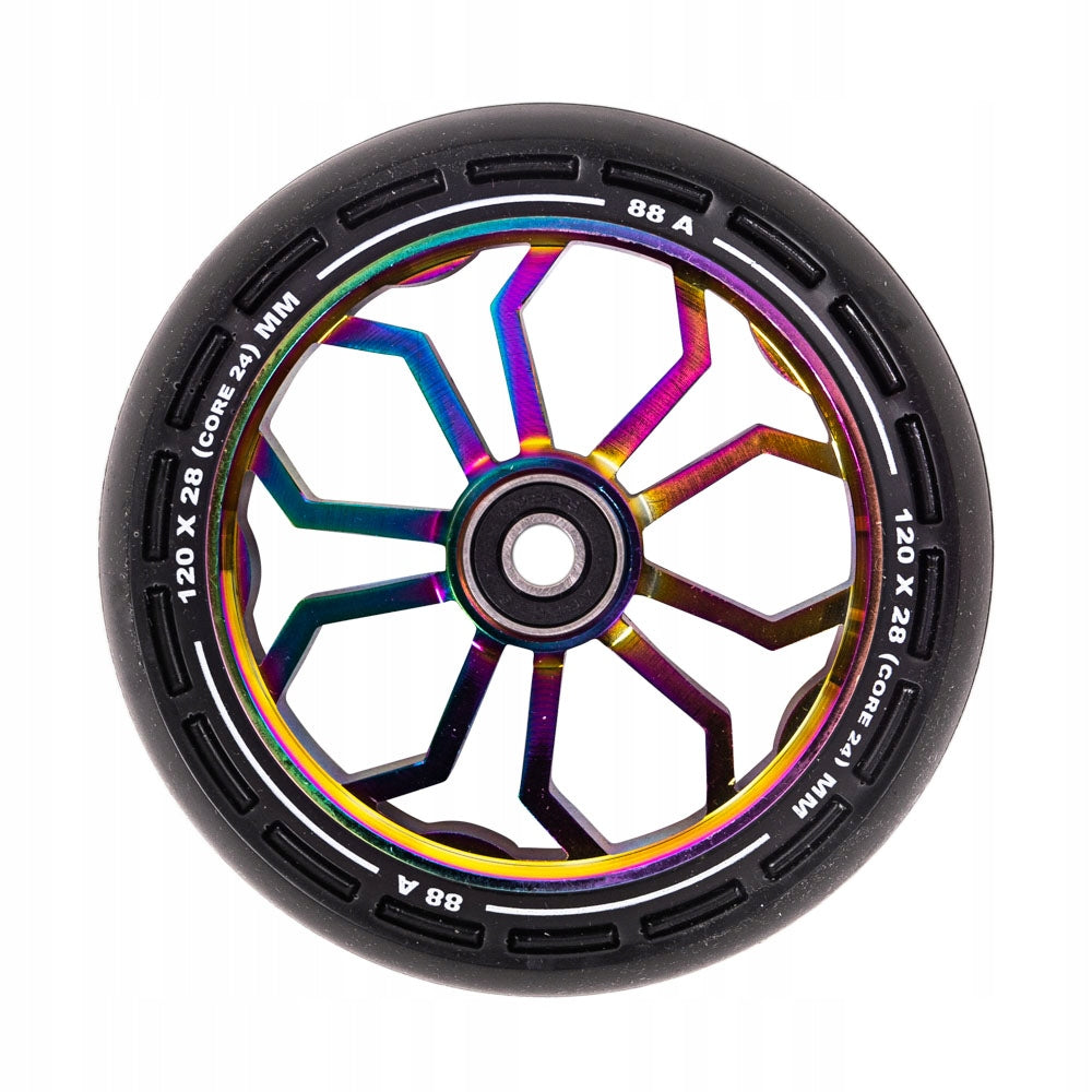 Ratukas paspirtukui LMT XL, 120mm, w/ ABEC, 9 guolių, Black/multicolor