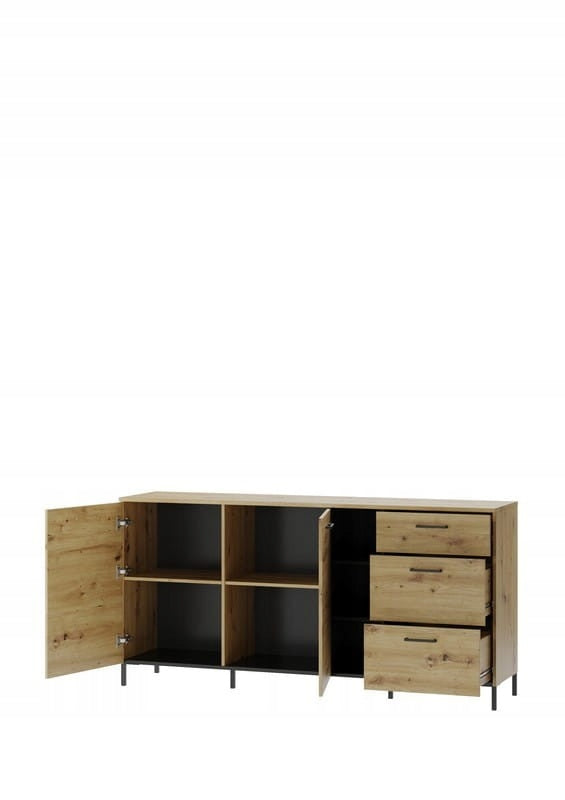 Kommode Szynaka Meble Lucas 2D3S, braun/schwarz 
