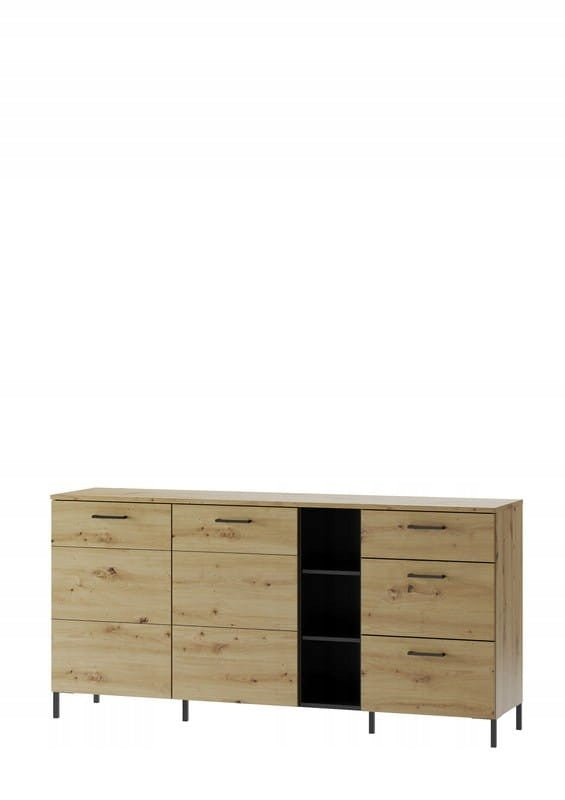 Kommode Szynaka Meble Lucas 2D3S, braun/schwarz 