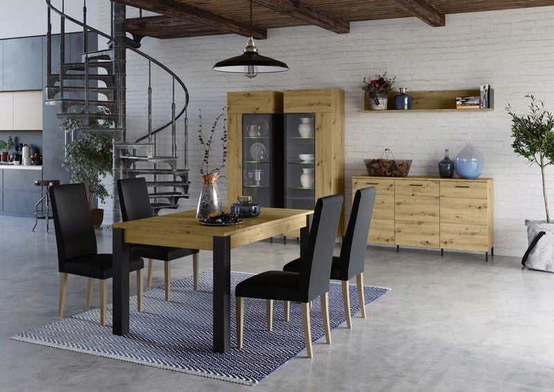 Kommode Szynaka Meble Lucas 3D, braun/schwarz 