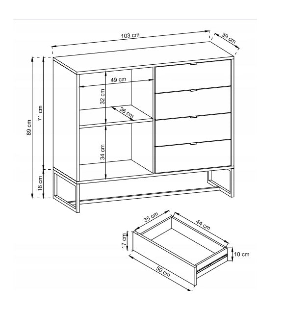 Kommode AKL Furniture Amber AK103, braun 
