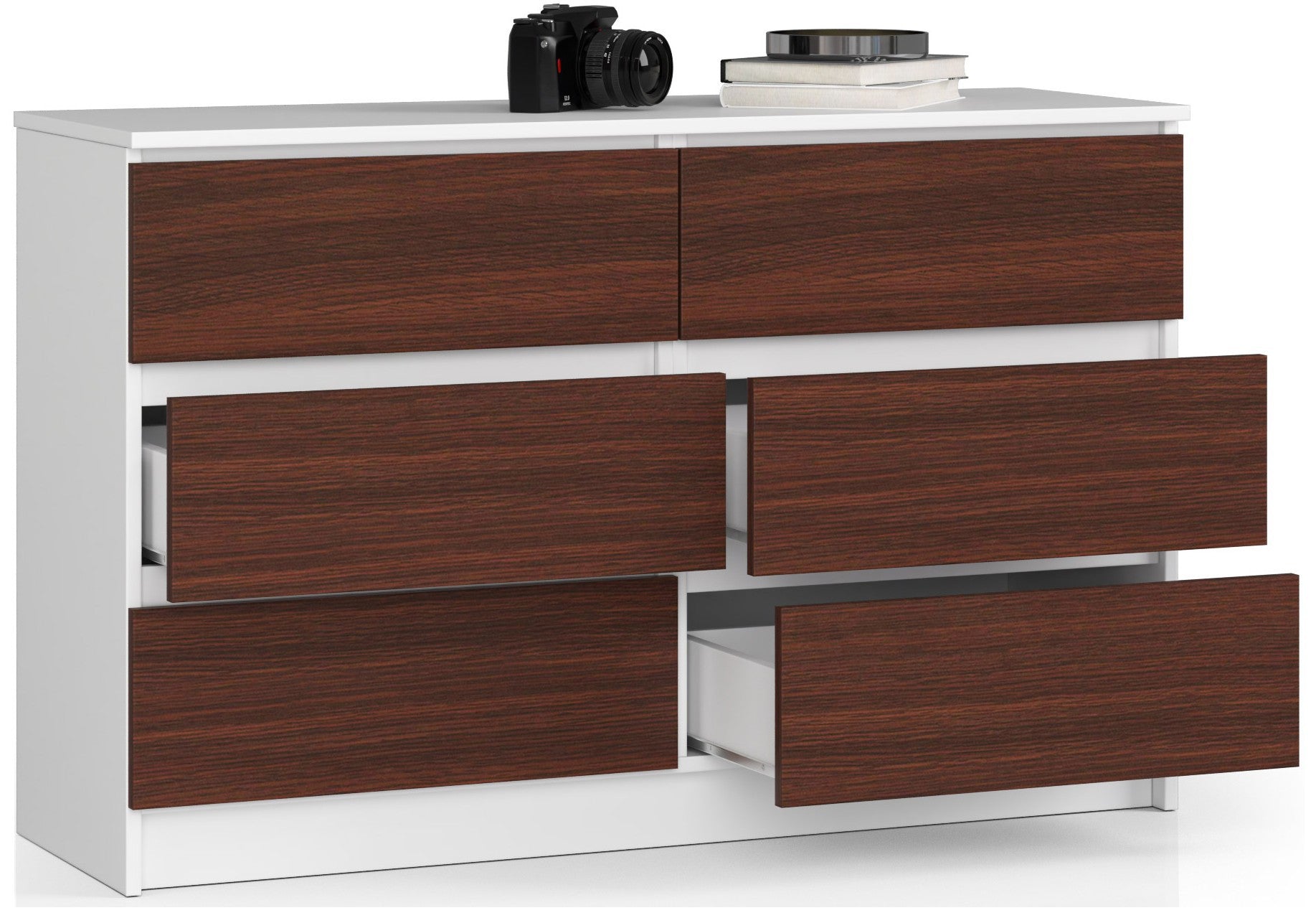 Kommode NORE Queen K120, weiß/braun 