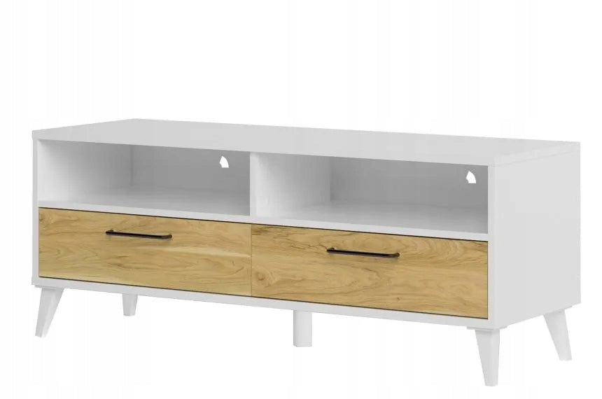 TV-Ständer Barris 24, weiß/braun 