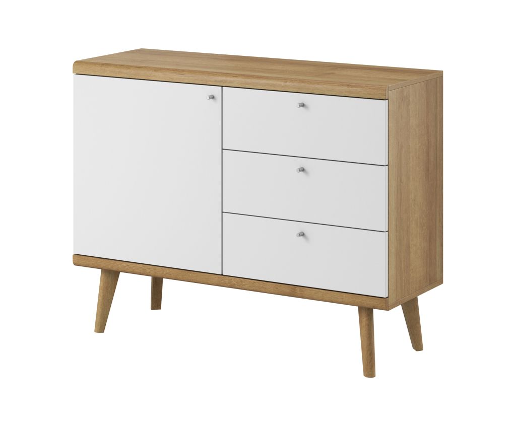 Kommode Piaski, braun/weiß 