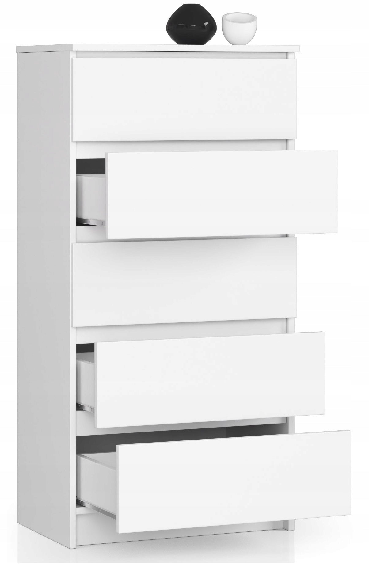 Kommode NORE K60 mit 5 Schubladen, weiß 