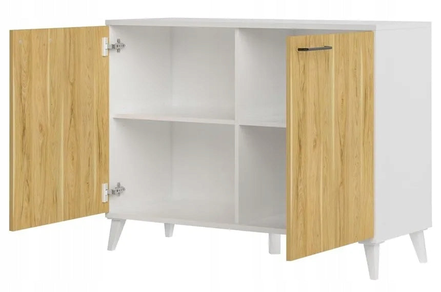 Kommode Barris 44, weiß/braun 