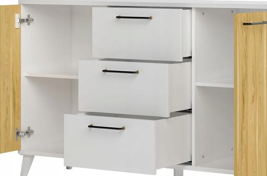 Kommode Barris 45, weiß/braun 
