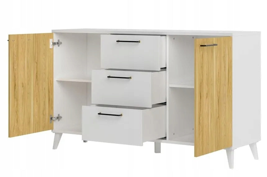 Kommode Barris 45, weiß/braun 