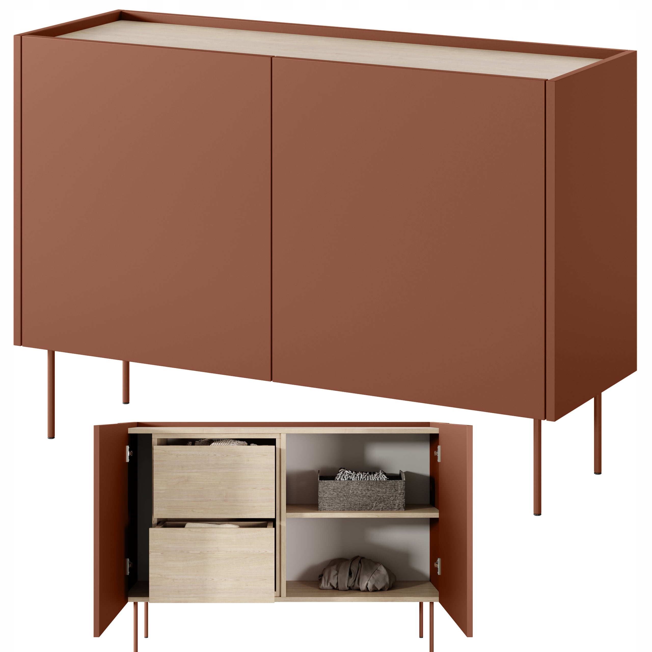 Kommode Bogart Desin 120, rot 