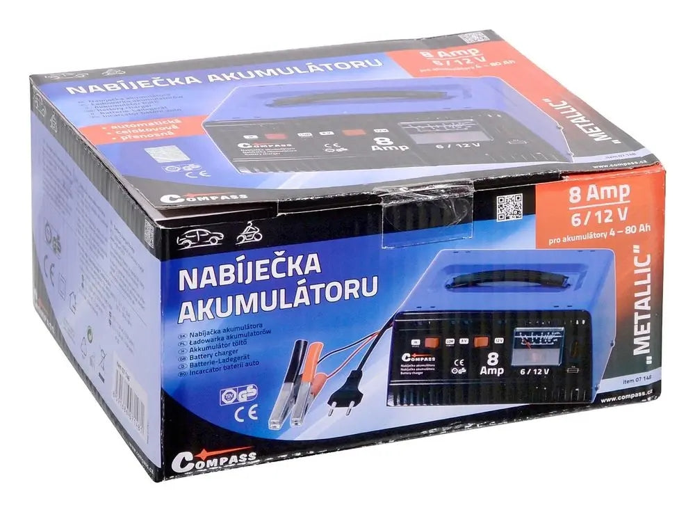Kompas Nabíječka 8A 6/12V TÜV/GS METALLIC Brand Compass