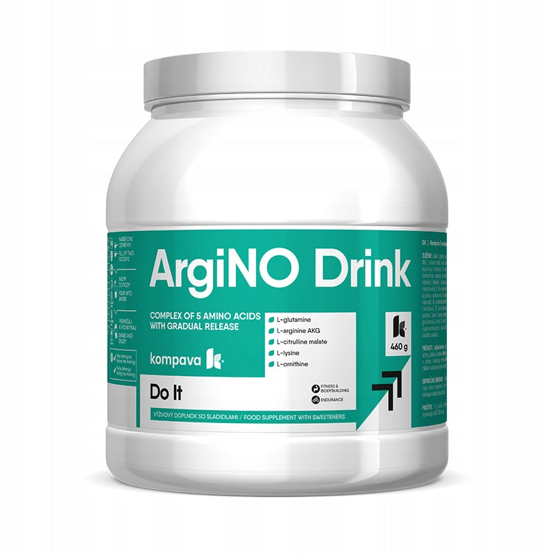 Kompava ArgiNO drink Pre-workout stimulator 460g/42por apple-lime Expiration date at least 1 year from the date of purchase