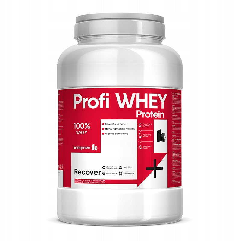Kompava Profi WHEY Protein 100%protein for muscle regeneration 2kg/66por trus.