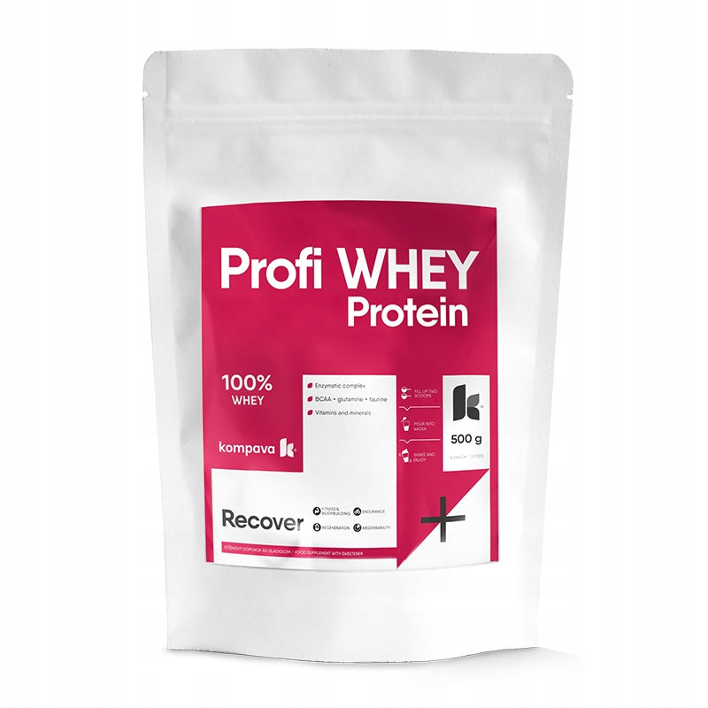 Kompava Profi WHEY Protein, 100% protein for muscle regeneration 500g/16por Packaging status original