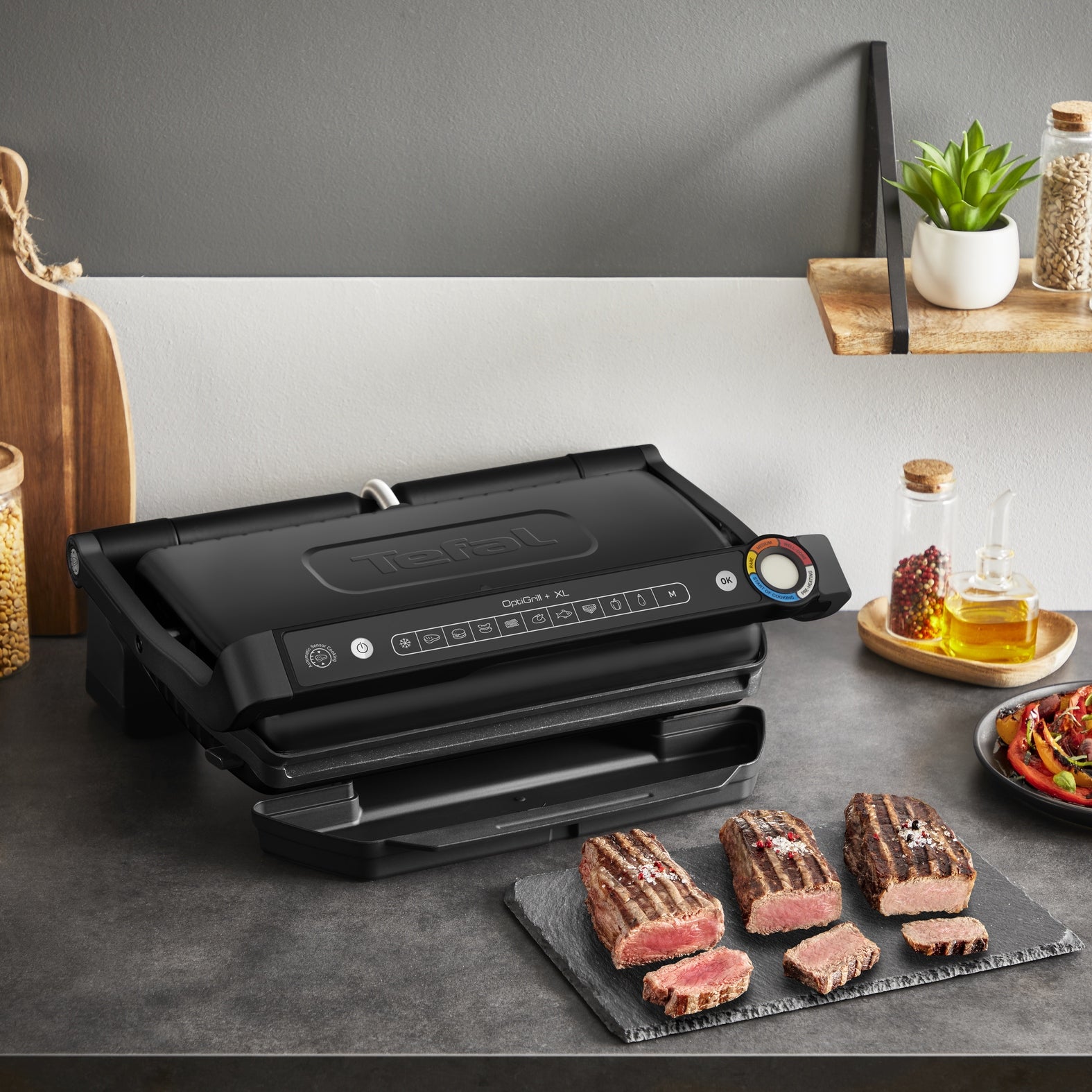 Kontaktní elektrický gril Tefal GC727810 Optigrill+ XL Black černý 2000 Brand Tefal
