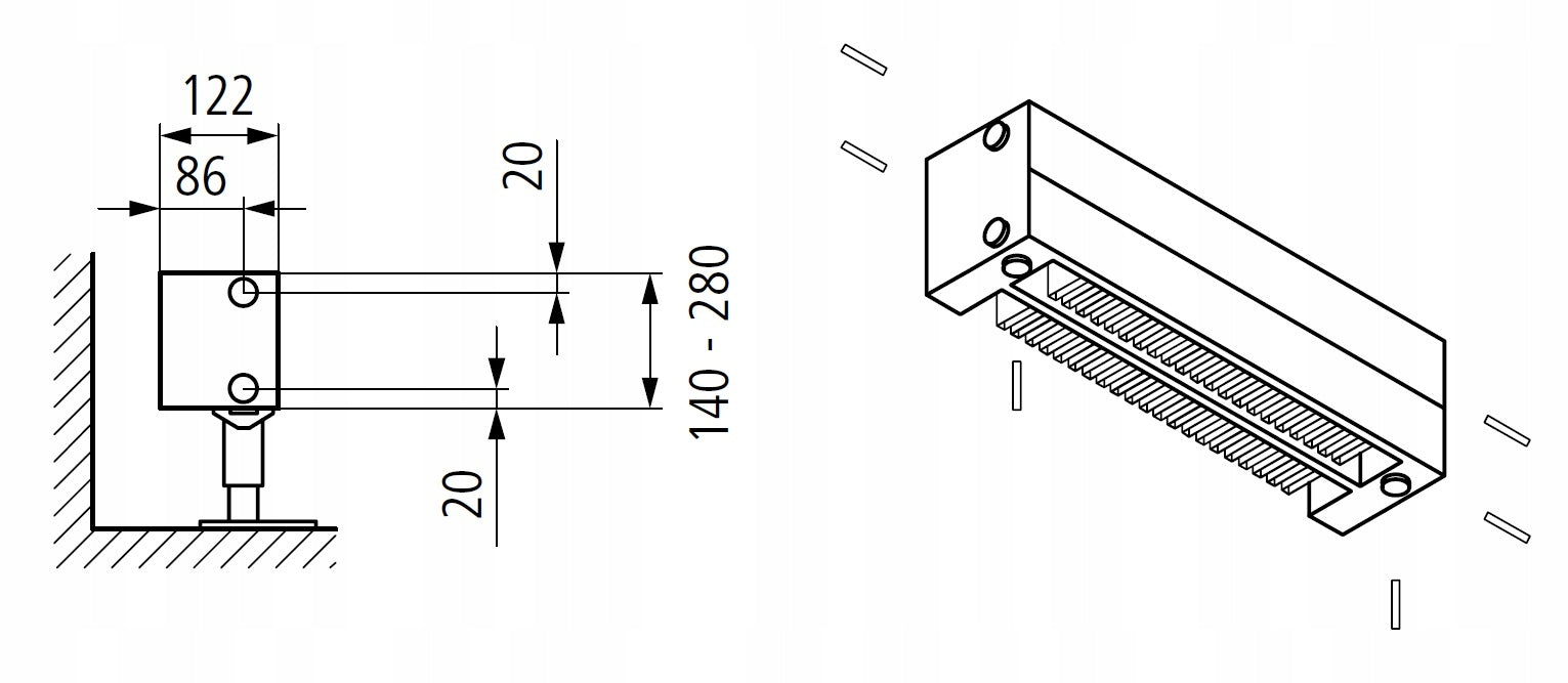 Konvektor Kermi KNN22 210X122X800MM UNIVERZÁLNÍ BÍLÁ KNN220210802U2K Heating power 0 W