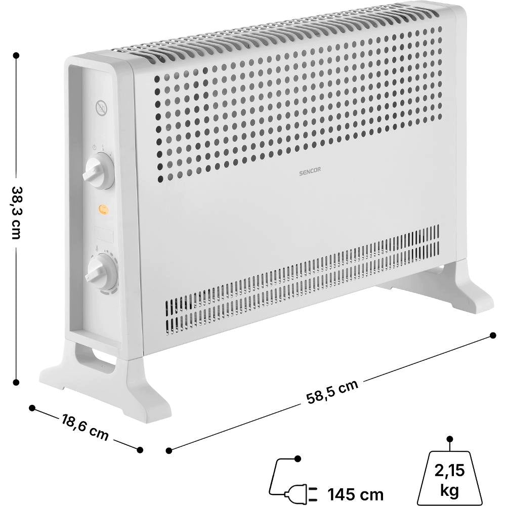 Konvektorový radiátor Sencor 2000 W bílý Brand Sencor