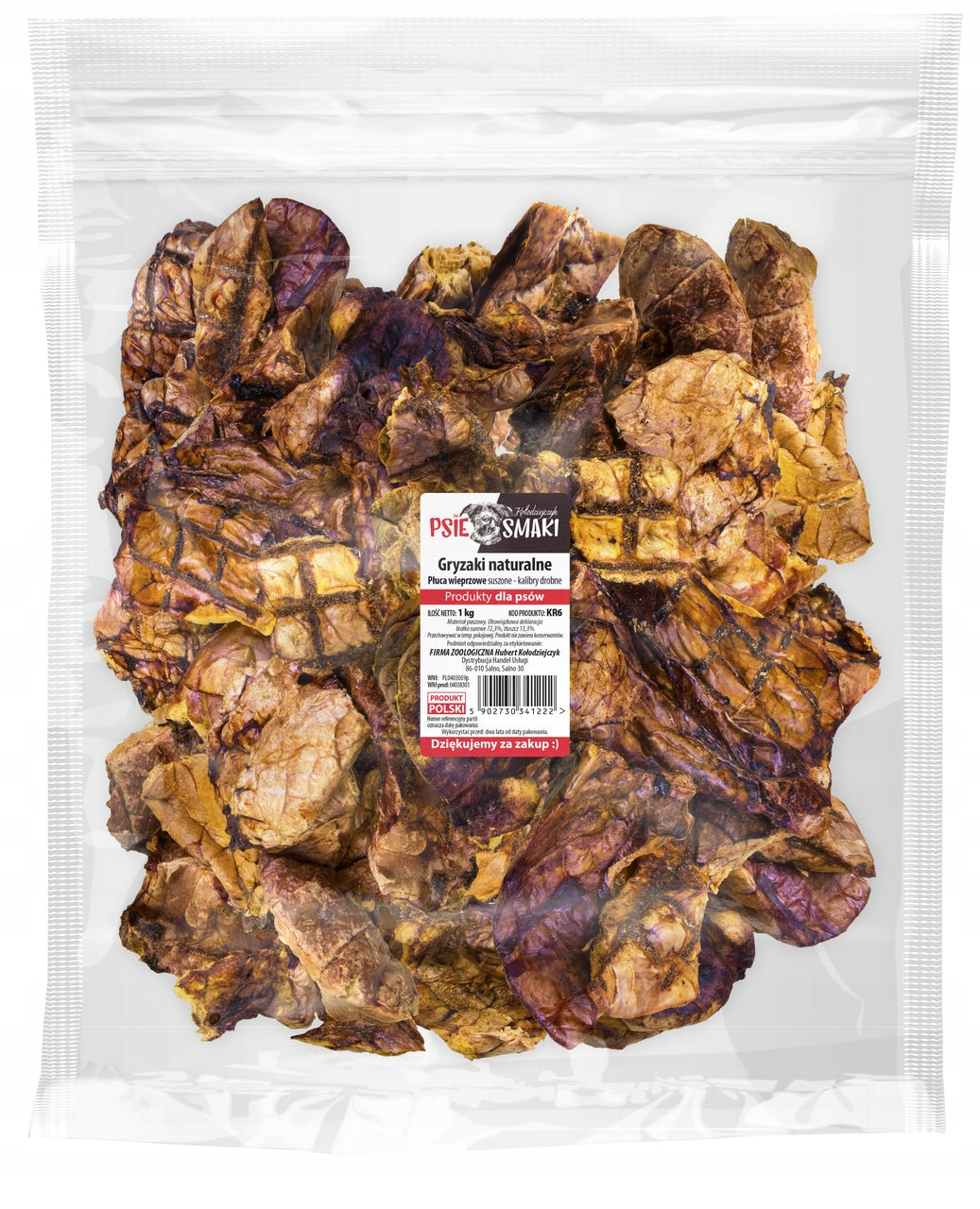 Kołodziejczyk | CALIBRATED PORK LUNGS - 1KG + pork bone 1pcs Manufacturer code KR6