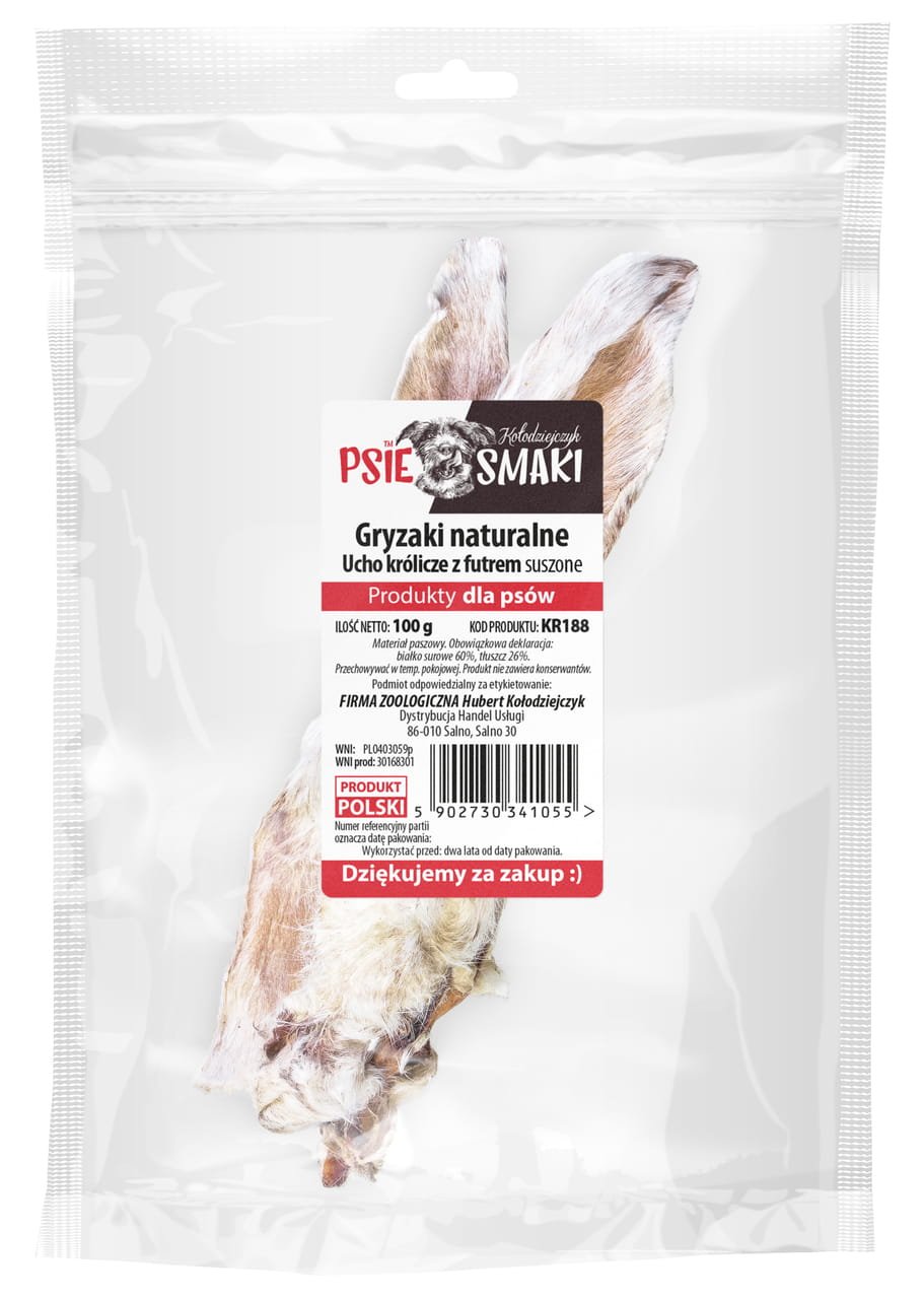 Kołodziejczyk | RABBIT EARS WITH FUR - 100g.