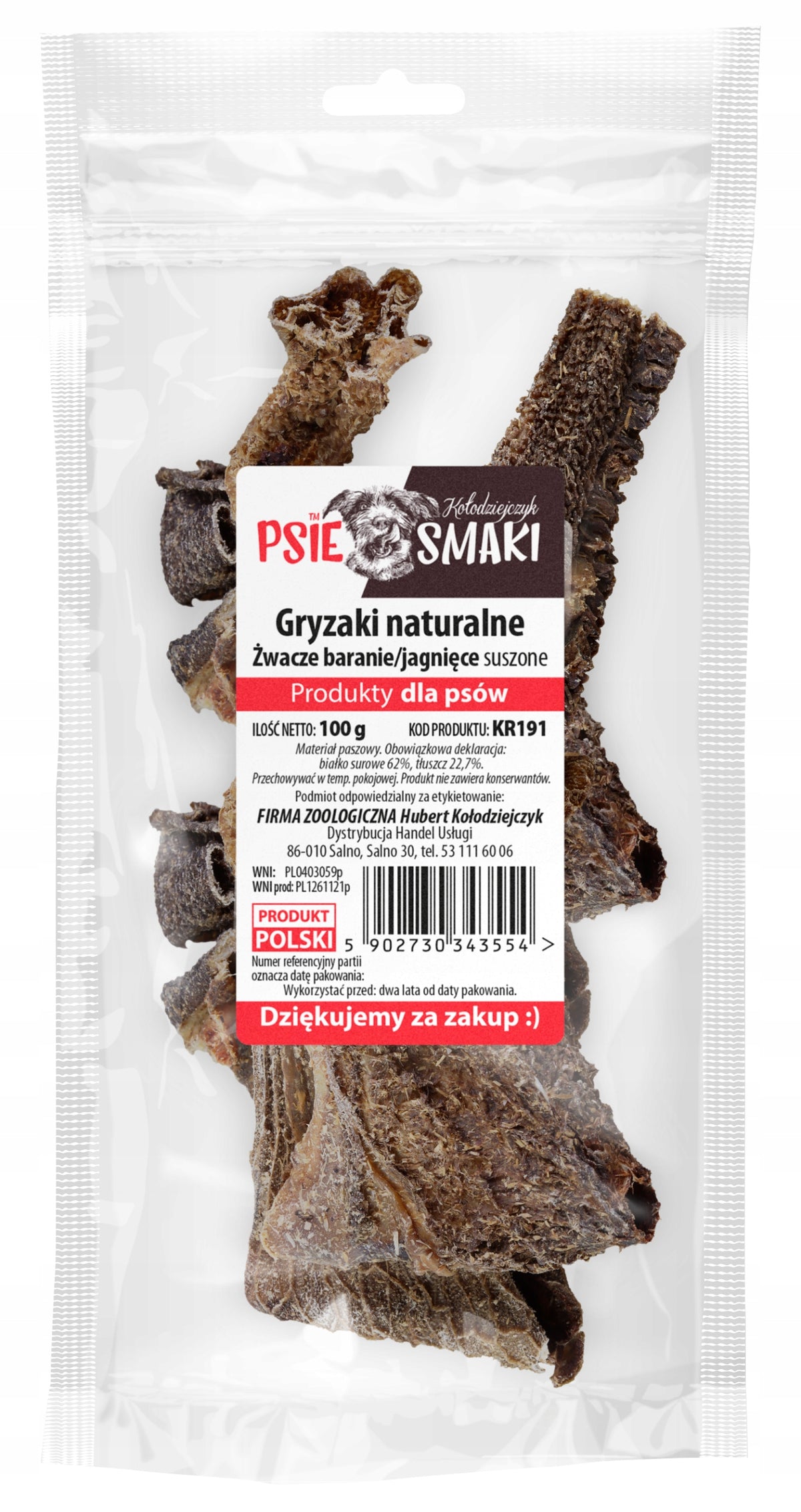 Kołodziejczyk | RUMENS MUTTON/LAMB- 100G | 5-10cm Dog Treat