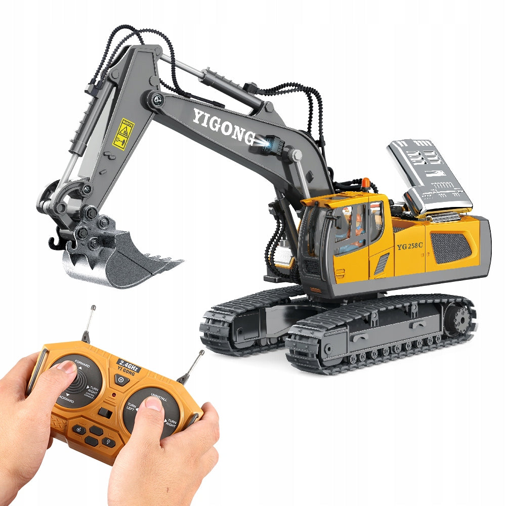 Koparka zdalnie sterowana metalowa łyżka 1:20 z dźwiękiem i LED