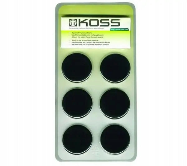 Koss Headphone Sponges for Porta Pro 6 Pieces Black Packaging status original