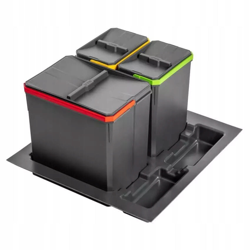 Mülleimer-Set für Schubladen: Einsatz 60 cm, 1x15l, 2x7l 