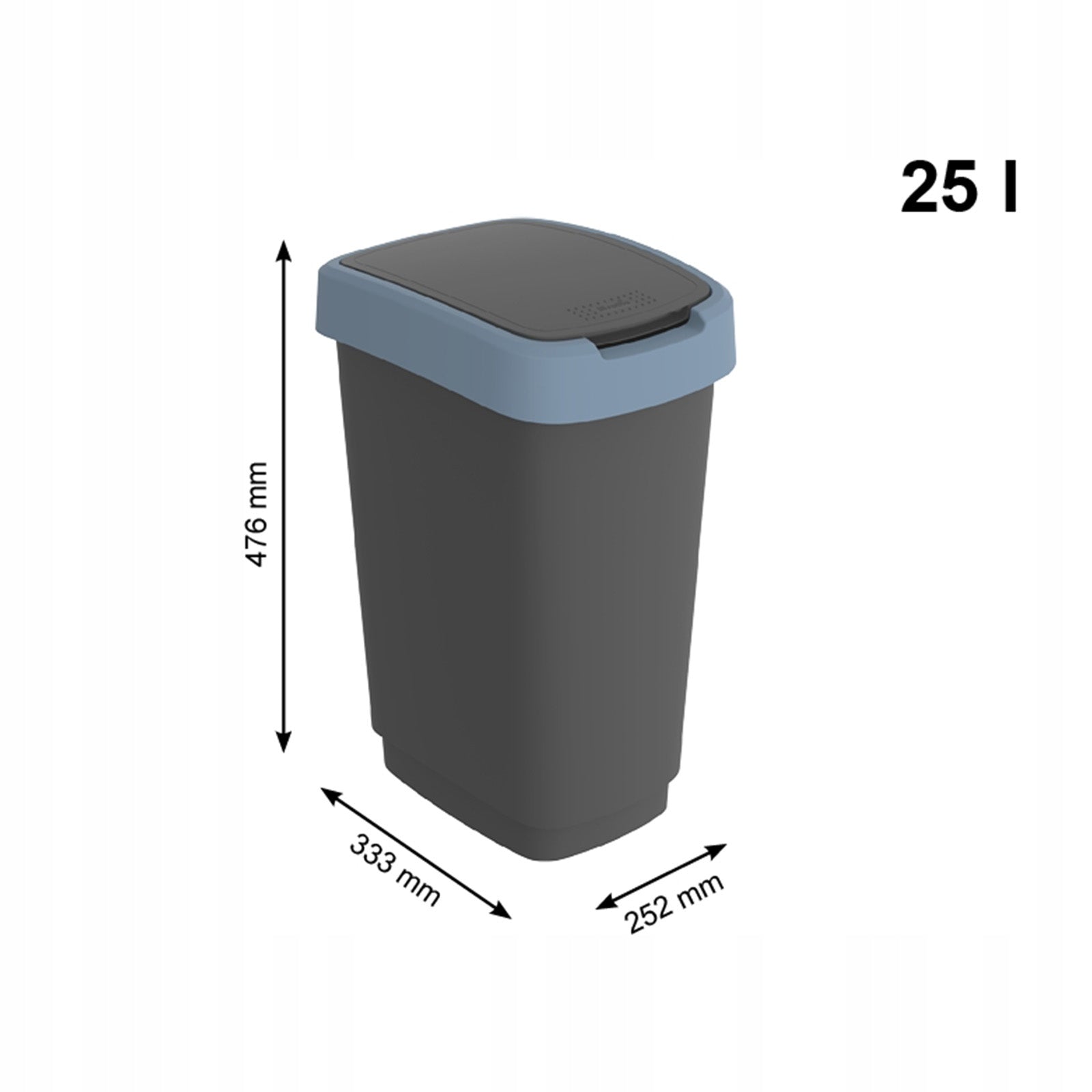 Rotho Swing Twist Mülleimer, 25l, schwarz 
