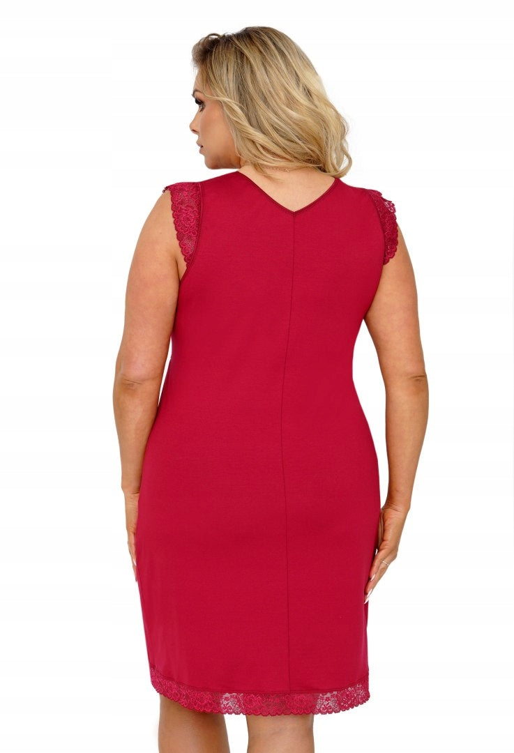 Donna Nachthemd aus Viskose mit Spitze Vera Plus Burgundy 