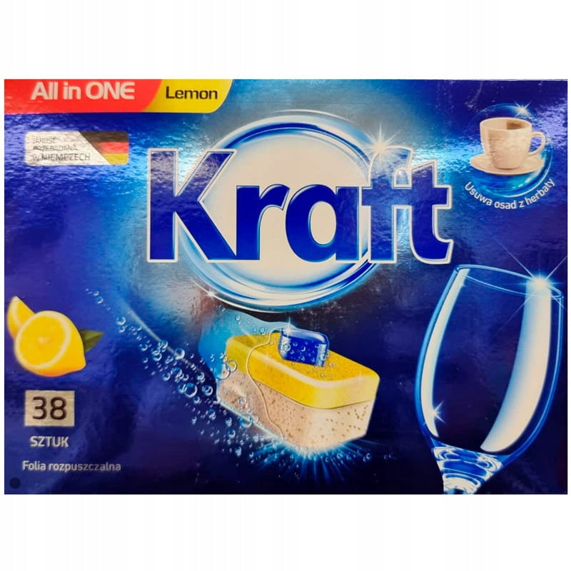 Kraft Dishwasher Tablets All in One Lemon 2 X 38 Pack NEW 76 Pcs Lemon Manufacturer code 5902686 252740