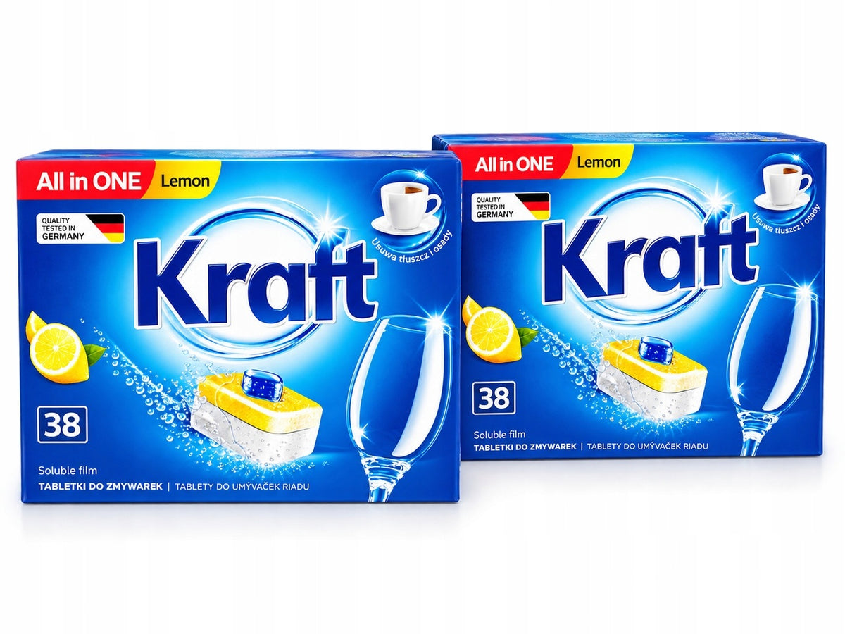 Kraft Dishwasher Tablets All in One Lemon 2 X 38 Pack NEW 76 Pcs Lemon
