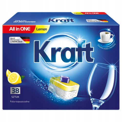 Kraft Tablets Dishwasher Capsules All in One Lemon 38 Pieces