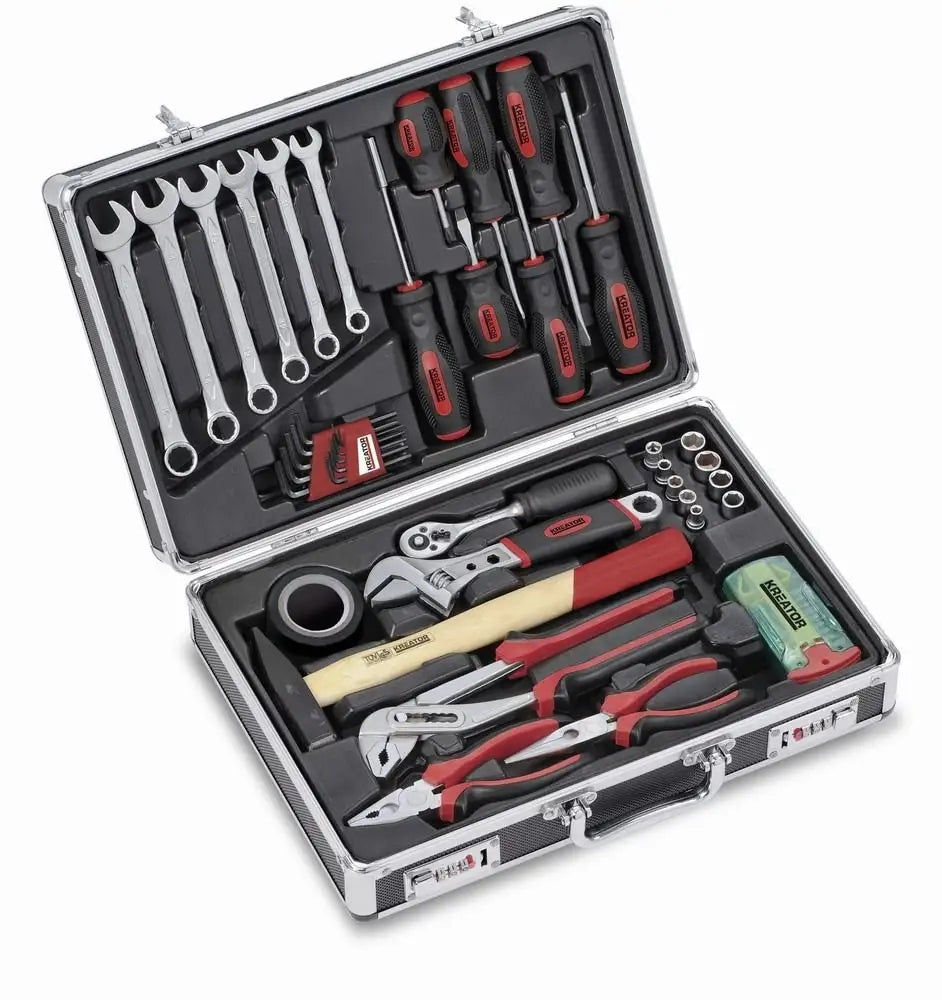 Kreator tool set wrenches screwdrivers ratchet pliers suitcase 52el Packaging status original