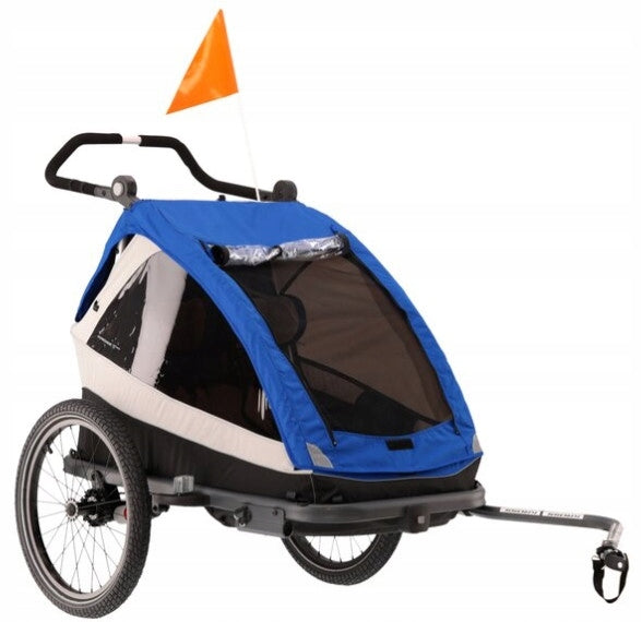 Kross joy bicycle trailer for 2 children Color blue
