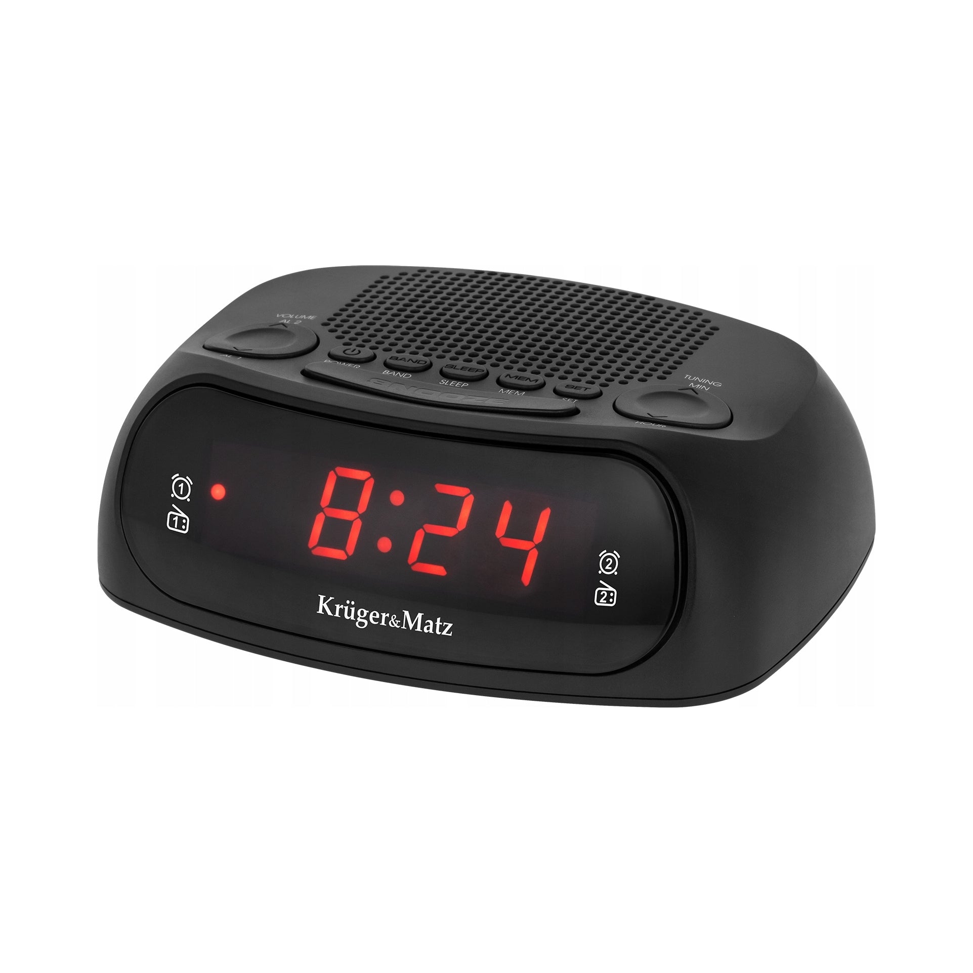 Kruger&Matz KM0824 Radiobudík LED, FM, 2x AAA 1,5 V, černý