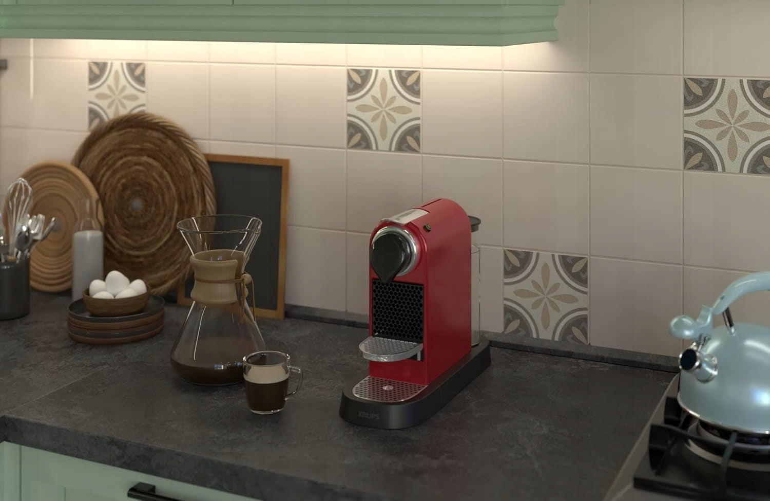 Krups Nespresso New CitiZ XN7415 capsule machine 19 bar 1260W red Brand Krups