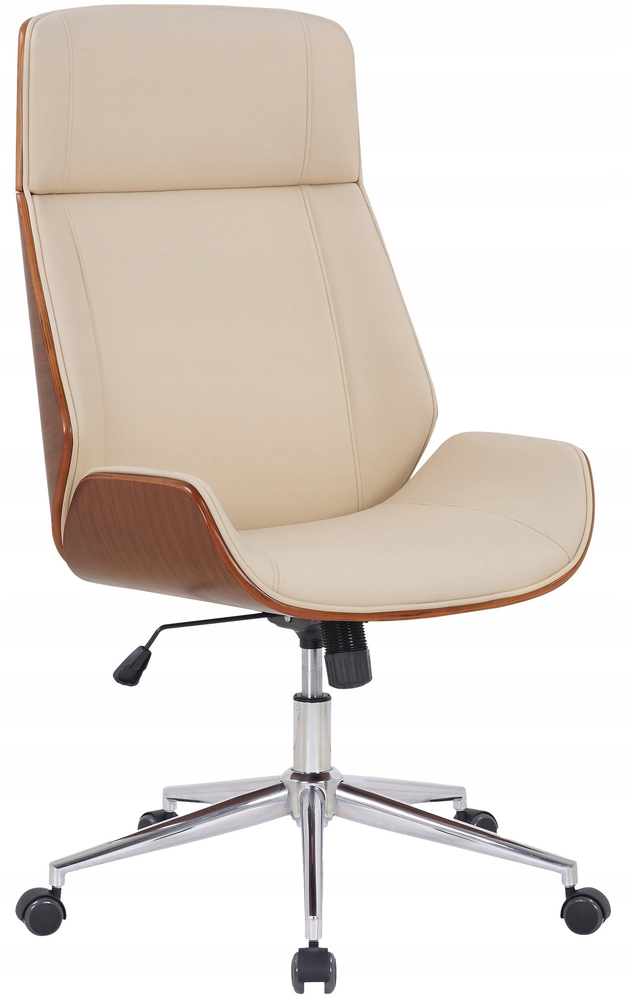 Krzesło Varel faux leather, walnut/cream