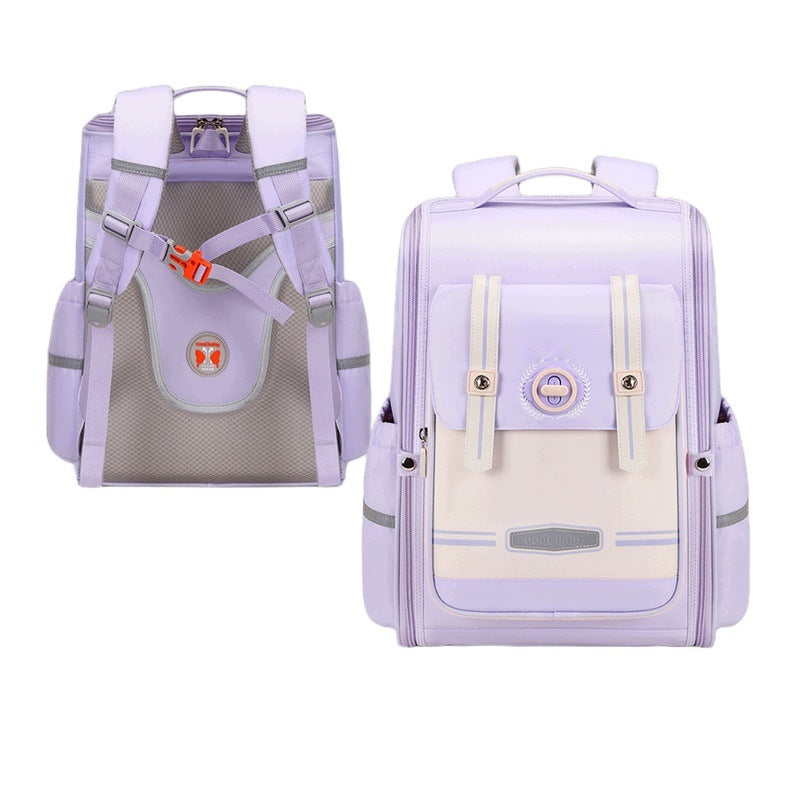 Kü New Simplified School Backpack For Boys And Girls Purple