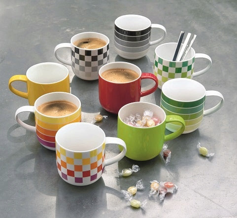 Coppa puodelis 0,4 l 9,5 cm 9 cm raudonas, porcelianas