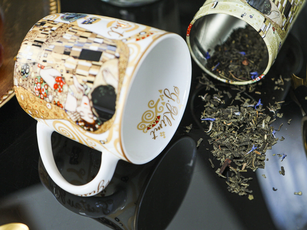 Becher G.Klimt Kiss Metallbox 