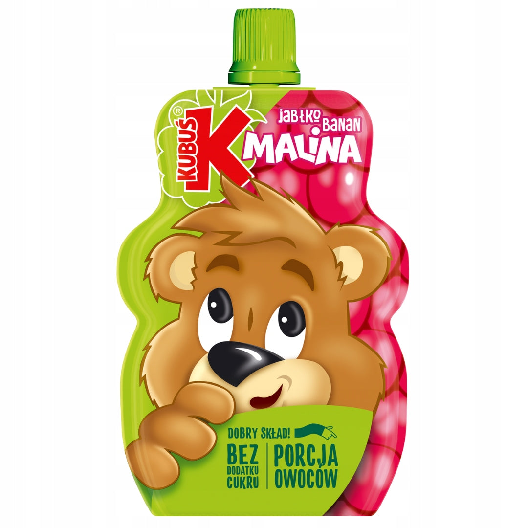 Kubuś Fruit Mousse for Children with Raspberry Flavour 100 g x 12 Pieces EAN (GTIN) 5901067466349