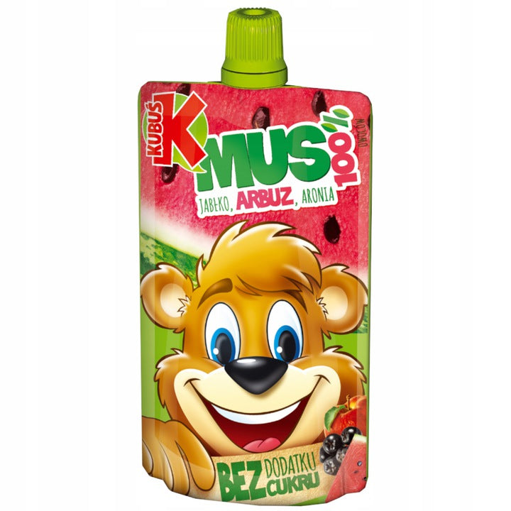 Kubuś Mousse WATERMELON Apple Chokeberry 100% 12pcs x 100 g