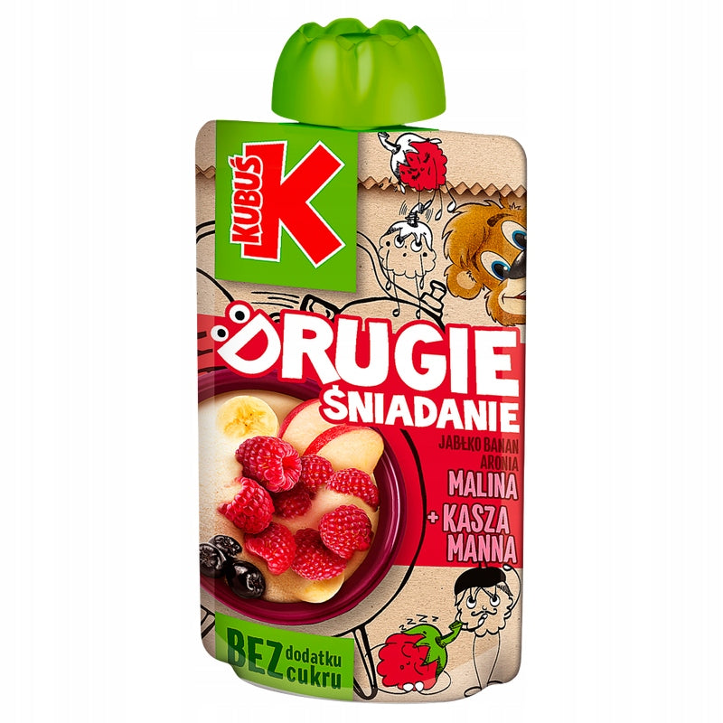Kubuś breakfast Mousse aronia raspberry groats manna 100g